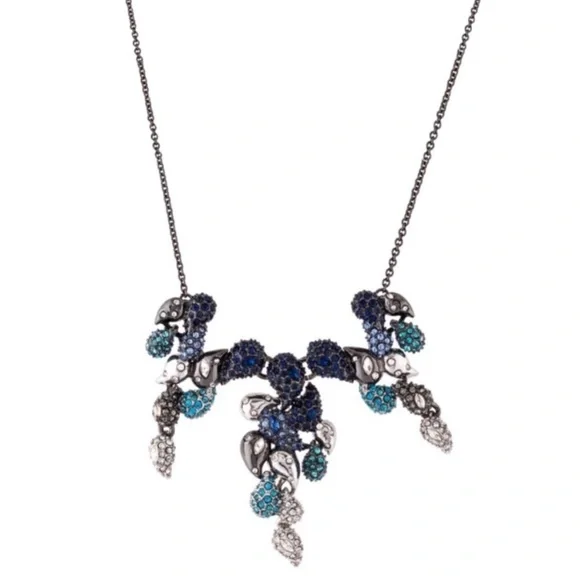 ALEXIS BITTAR • Blue Crystal Ombré Paisley Articulated Paisley Mosaic Necklace